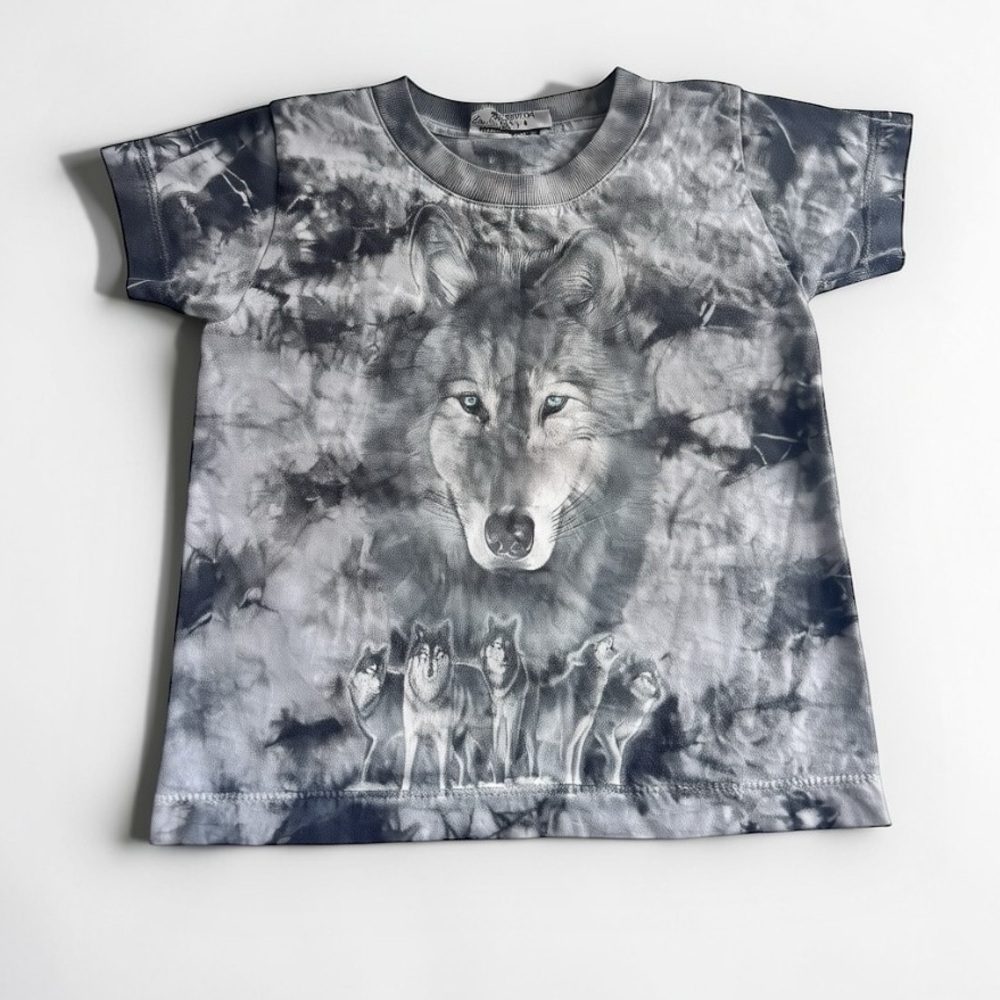 Vintage Wolf Graphic T Shirt Toddler Size 1 2 Tie Dye